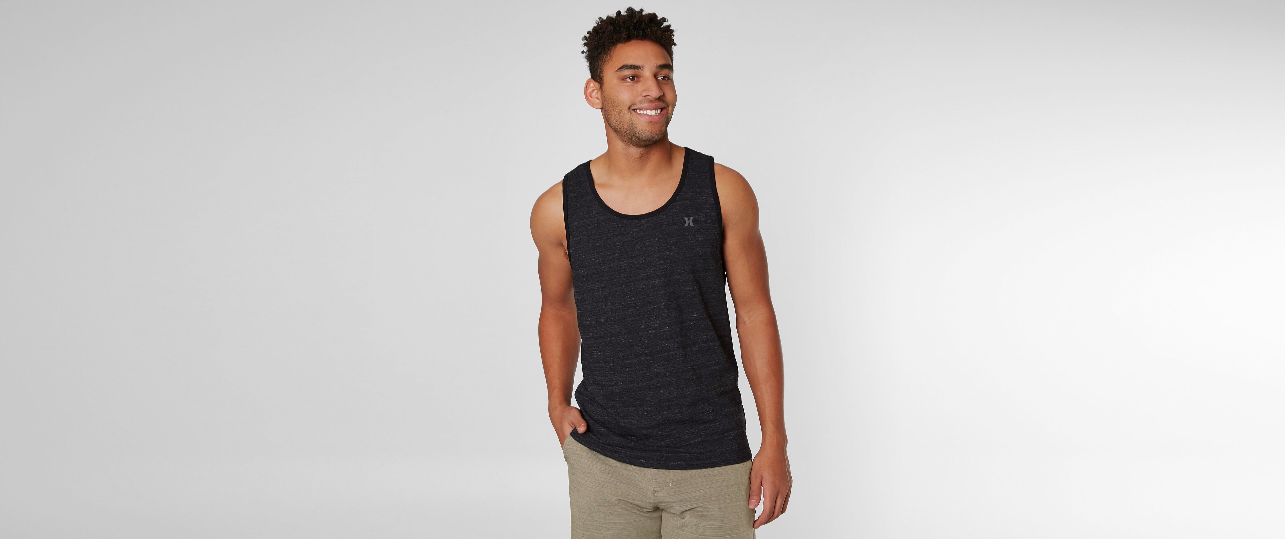 Hurley Icon Tank Top Men's Tank Tops in Black Buckle