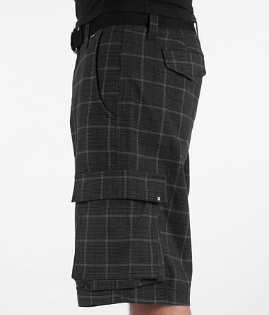Hurley Vex Plaid Cargo Short left detail view