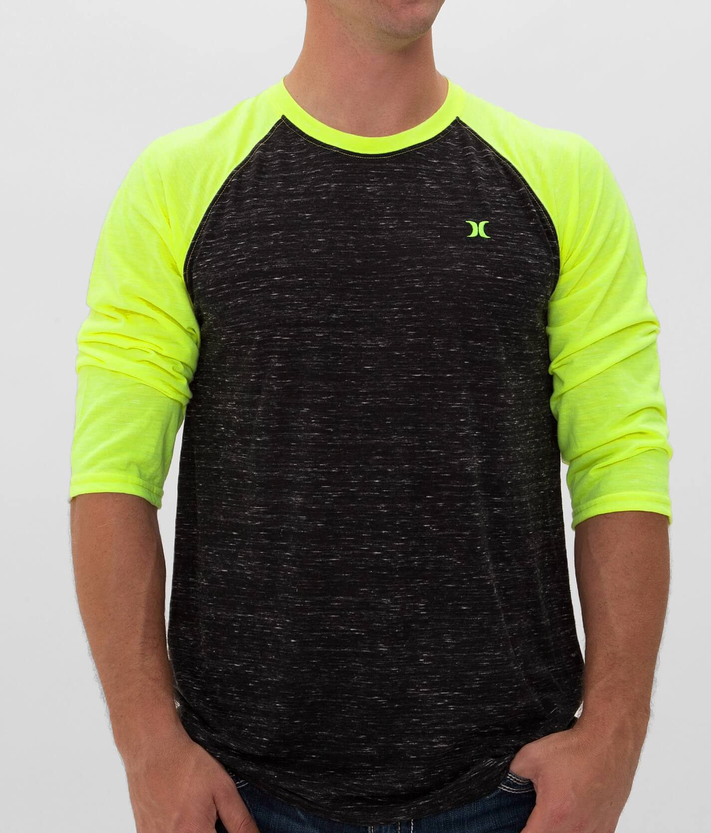 black and neon yellow shirt