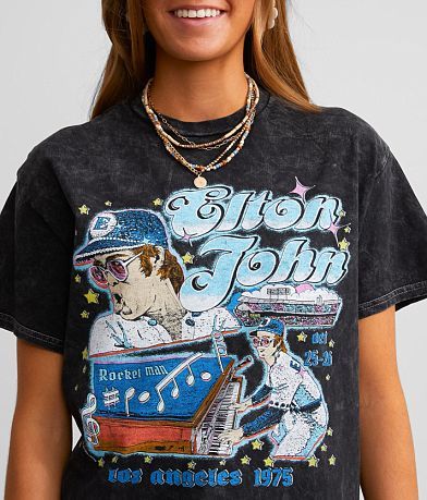 Junkfood Elton John Rocket Man Band T-Shirt MISC_DETAIL_1