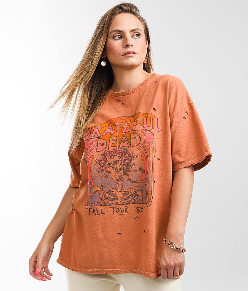 Junkfood Grateful Dead Band T-Shirt - One Size - Orange , Women's