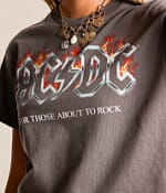 Junkfood AC/DC Cropped Band T-Shirt - Women's Graphic T-Shirts in