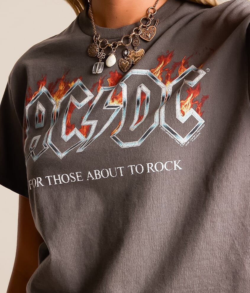 AC/DC Cropped Band T-Shirt