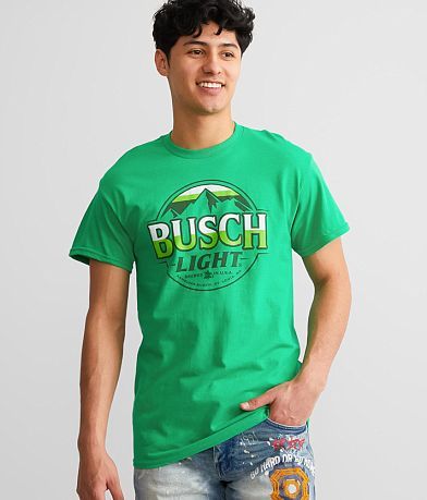 Junkfood Busch Light ® Green Tone T-Shirt front view