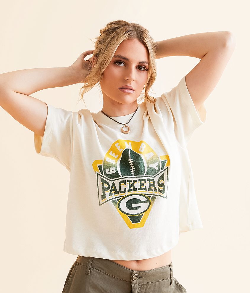 Junkfood Green Bay Packers Cropped T-Shirt front view