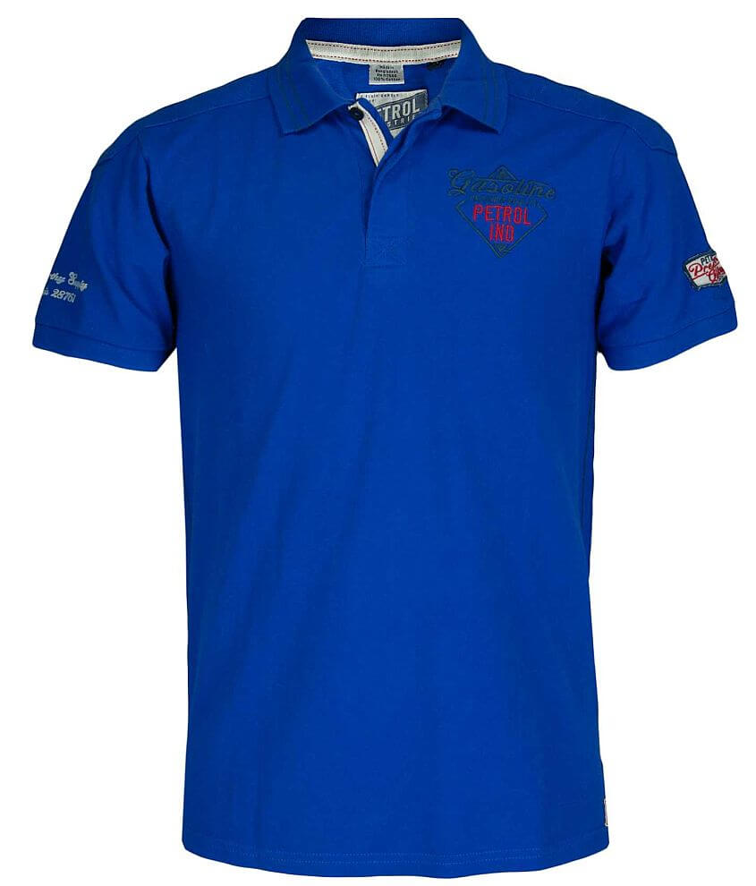 Petrol Industries Detailed Shoulder Polo front view