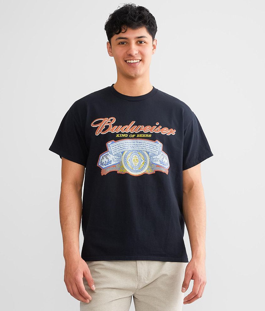 Junkfood Budweiser&#174; Label T-Shirt front view