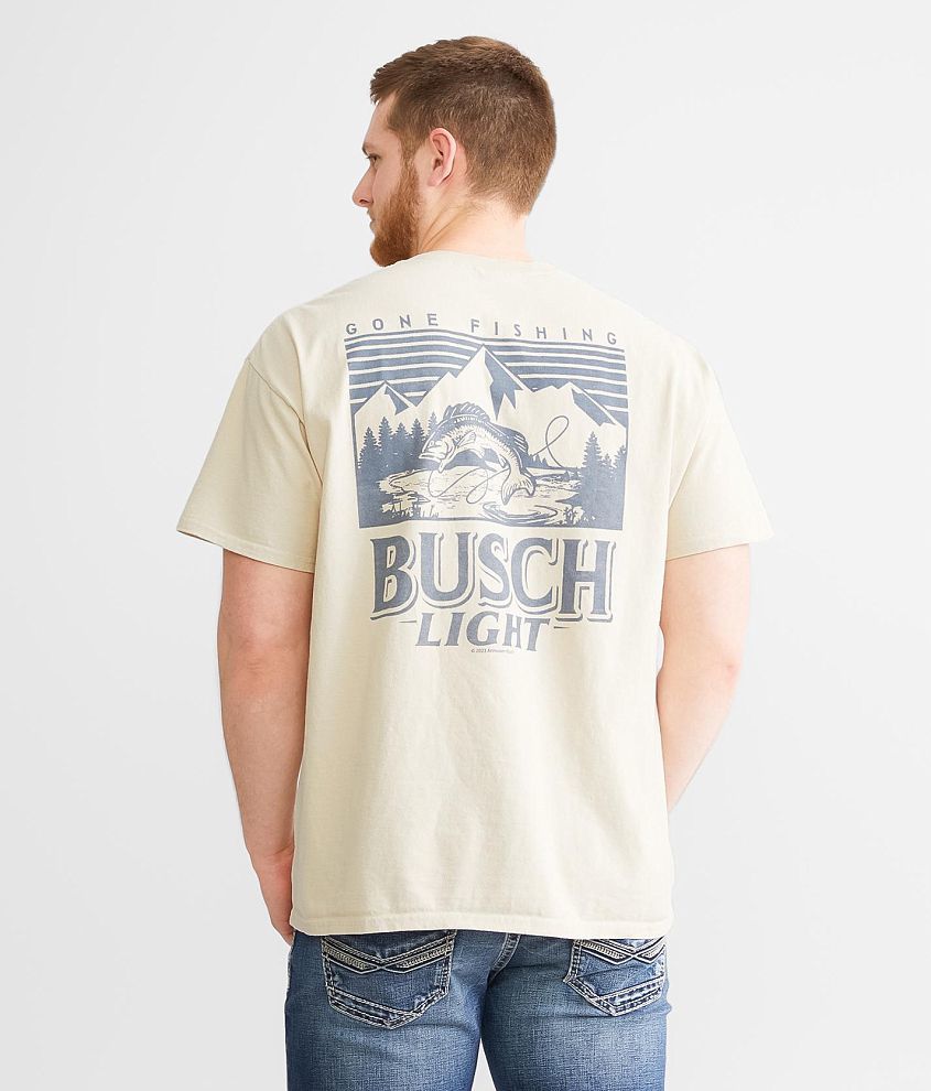 Junkfood Busch Light Gone Fishing T-Shirt - Cream X-Large, Men's