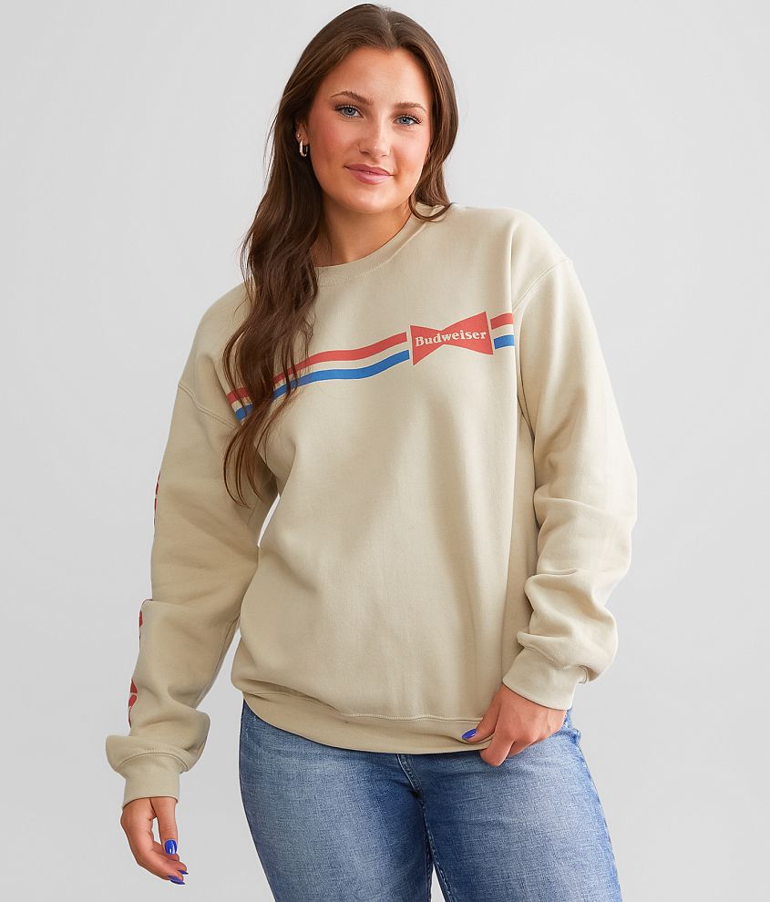 Junkfood Budweiser Striped Pullover front view