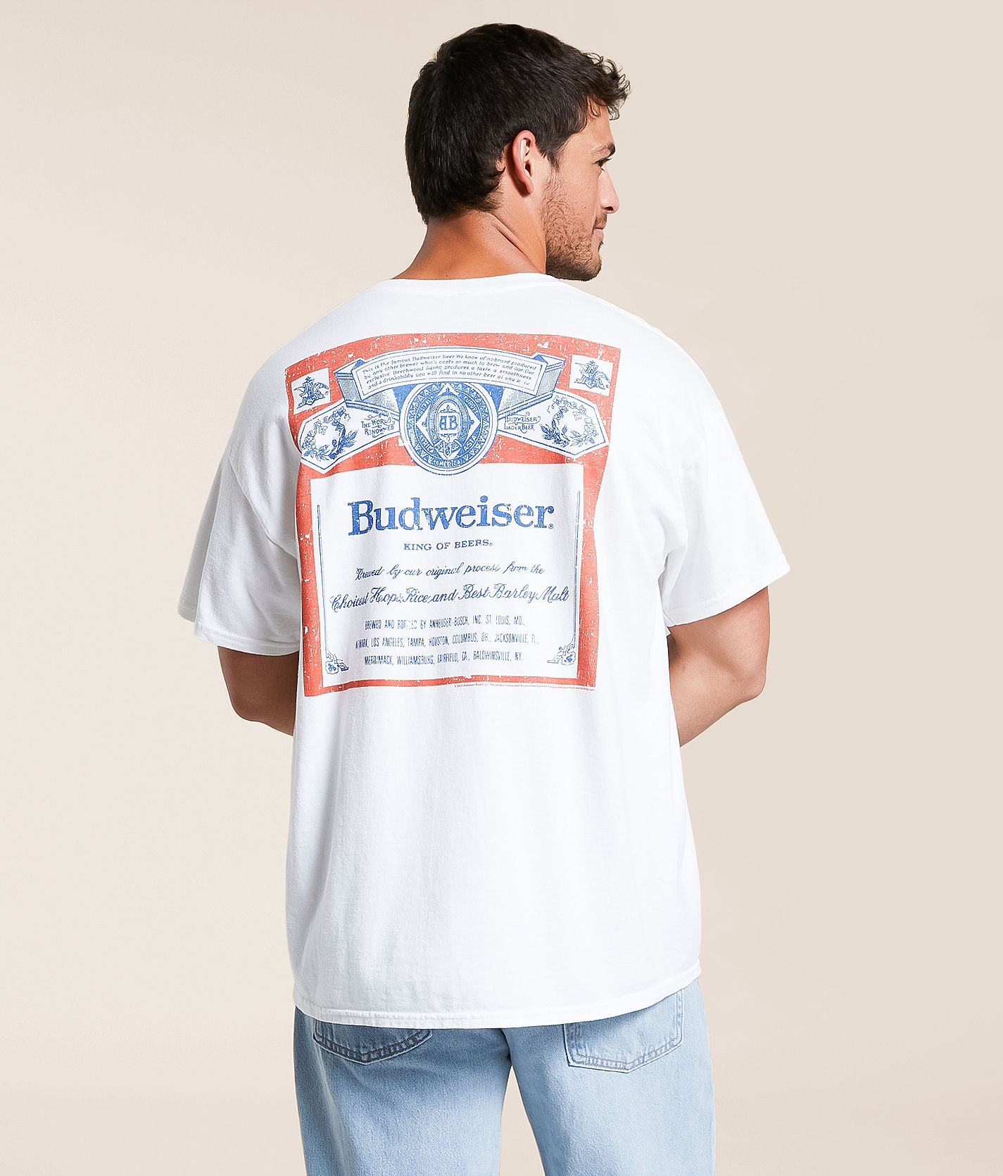 Junkfood Budweiser® Label T-Shirt - Men's T-Shirts in White