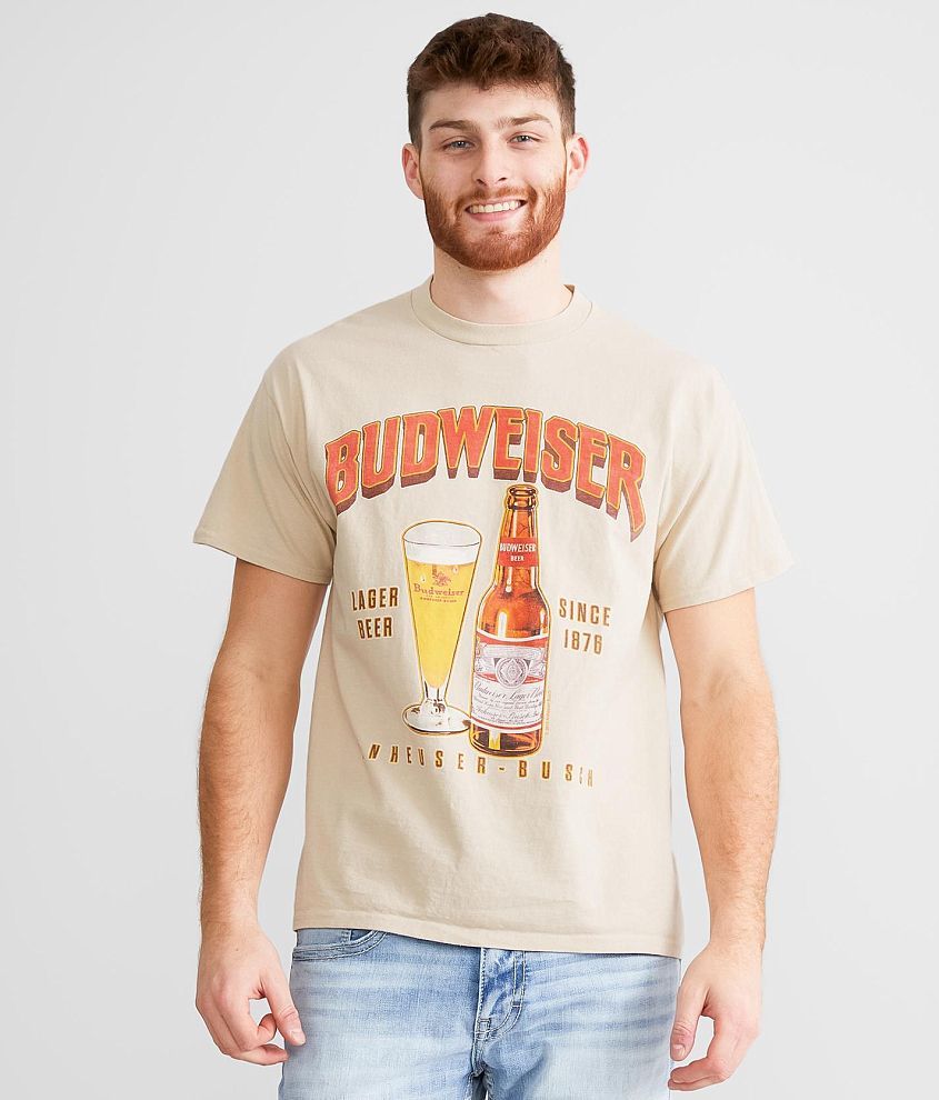 Junkfood Budweiser&#174; Glass & Bottle T-Shirt front view