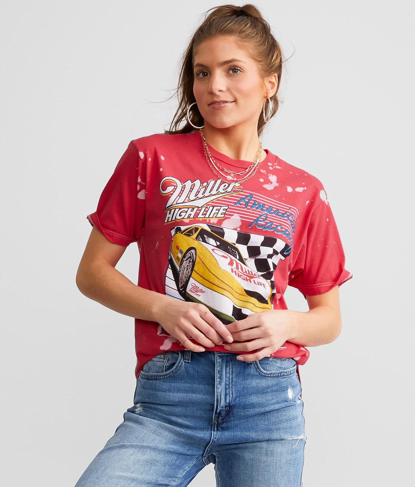ラッキーブランド Lucky Brand Miller Highlife クラシック Crew Tee レディース シャツ トップス Quite Ti Lucky Brand Miller Highlife Classic Crew Tee Quite Tide SM