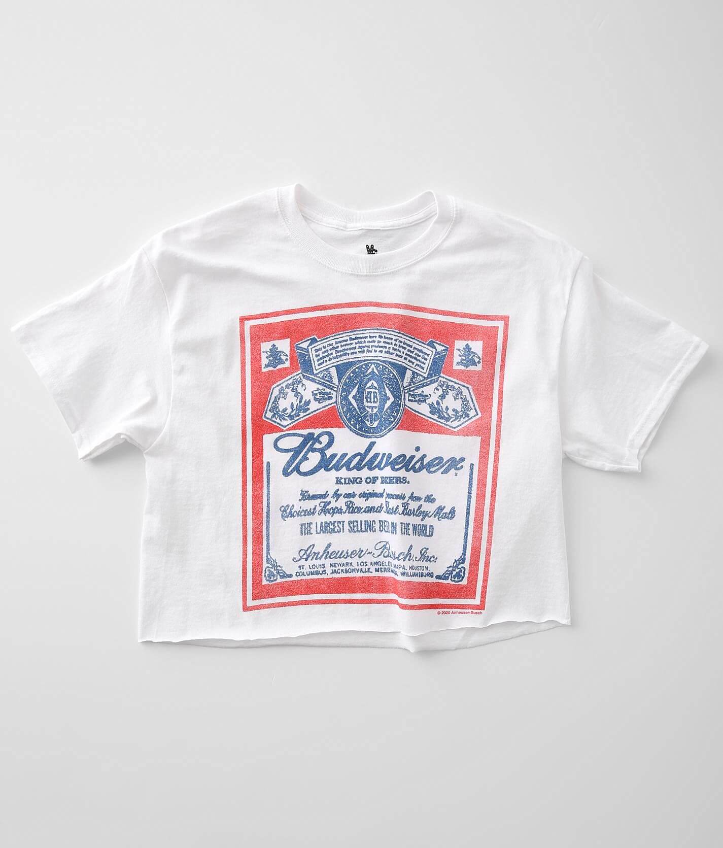 Budweiser Beer Tシャツ Budweiser Vintage Logo T-Shirt Medium Grey | Amazon.com