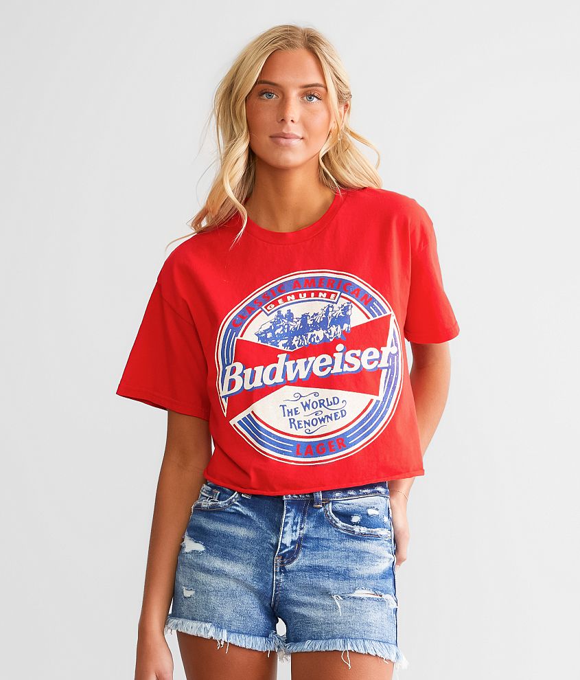 cropped budweiser shirt