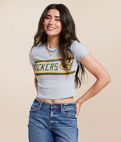 Junkfood Green Bay Packers Sideline Baby Cropped T-Shirt front view