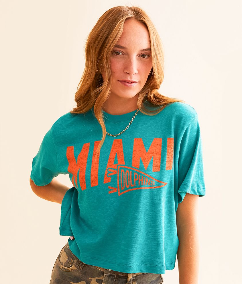 Junkfood Miami Dolphins Dual Threat Cropped T-Shirt