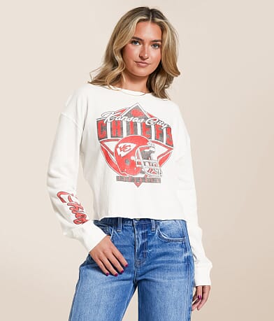 Junkfood Kansas City Chiefs Helmet Cropped Pullover front view