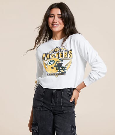 Junkfood Green Bay Packers Helmet Cropped Pullover front view