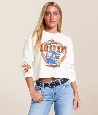 Junkfood Denver Broncos Helmet Cropped Pullover front view