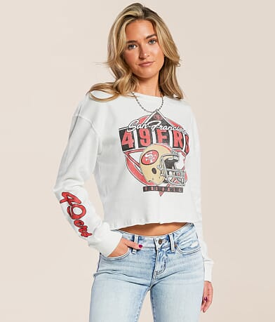 Junkfood San Francisco 49ers Helmet Cropped Pullover front view