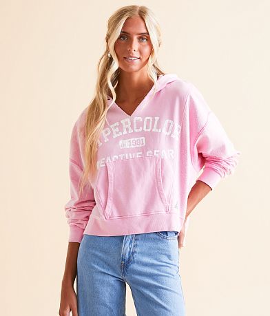Hypercolor® Cropped Reverse Fleece Hooded Sweatshirt front view