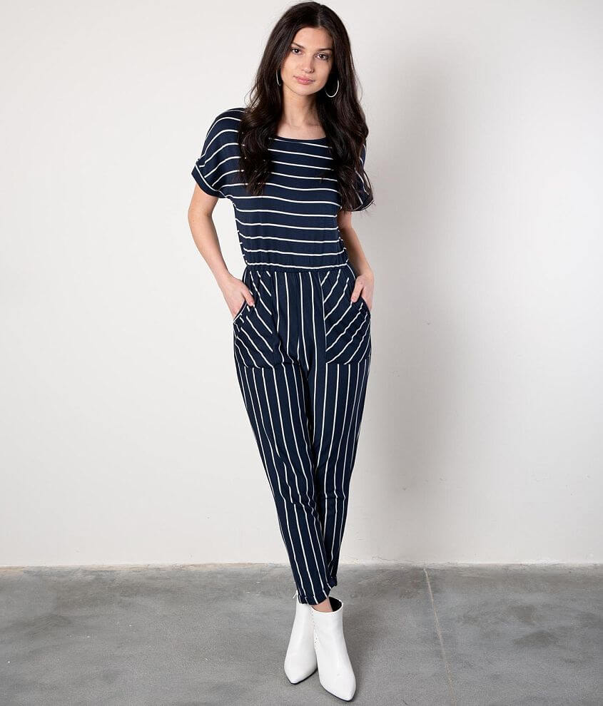 Navy and best sale cream jumpsuit