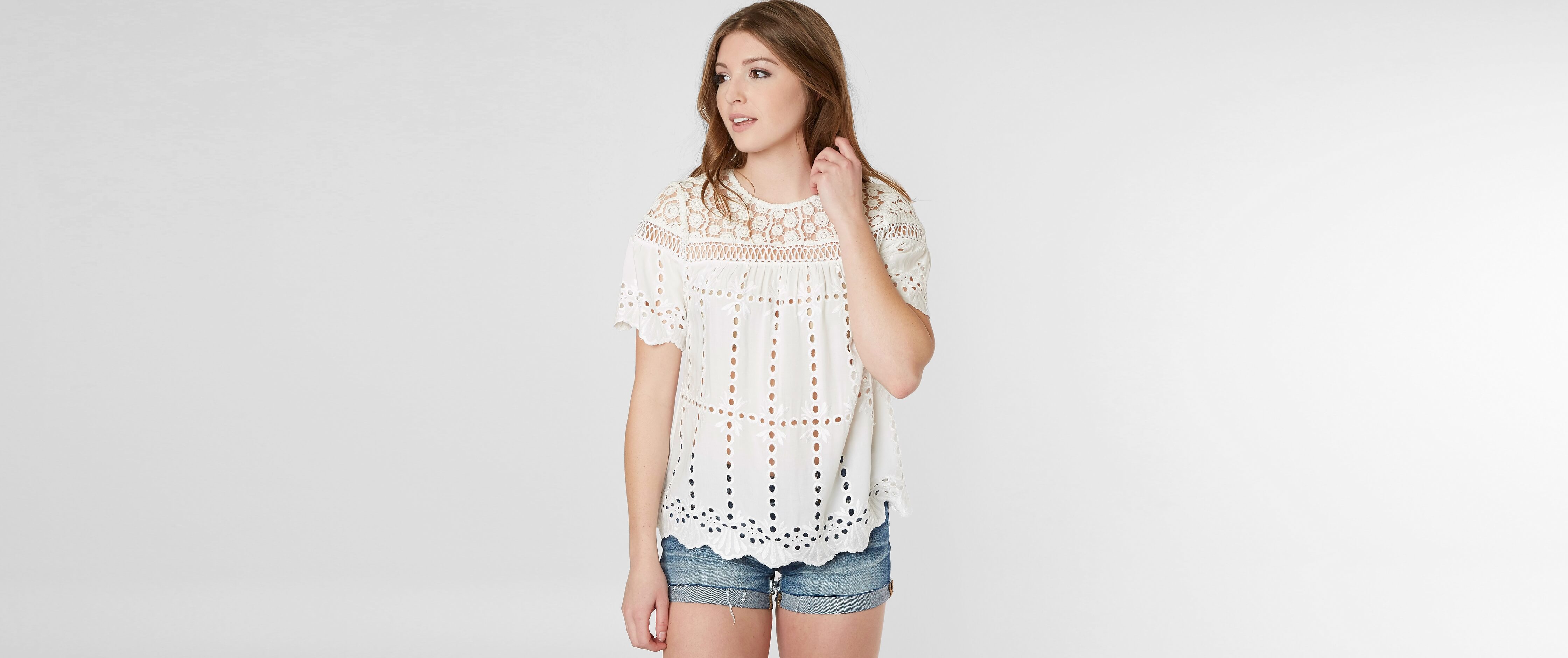 Image of Moon & Sky Lace Eyelet Top