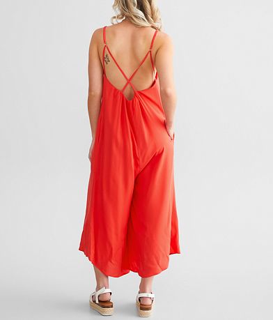 Willow &amp; Root Flowy Wide Leg Cropped Jumpsuit BACK