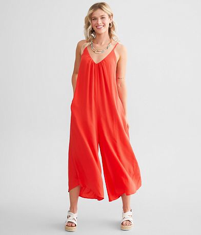 Willow &amp; Root Flowy Wide Leg Cropped Jumpsuit FULL_LEFT_SIDE