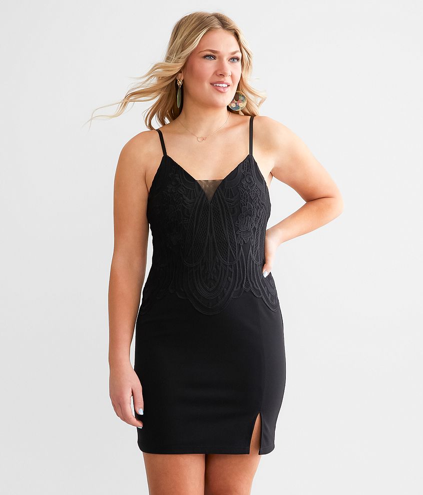 Willow &#38; Root Embroidered Mesh Mini Dress front view