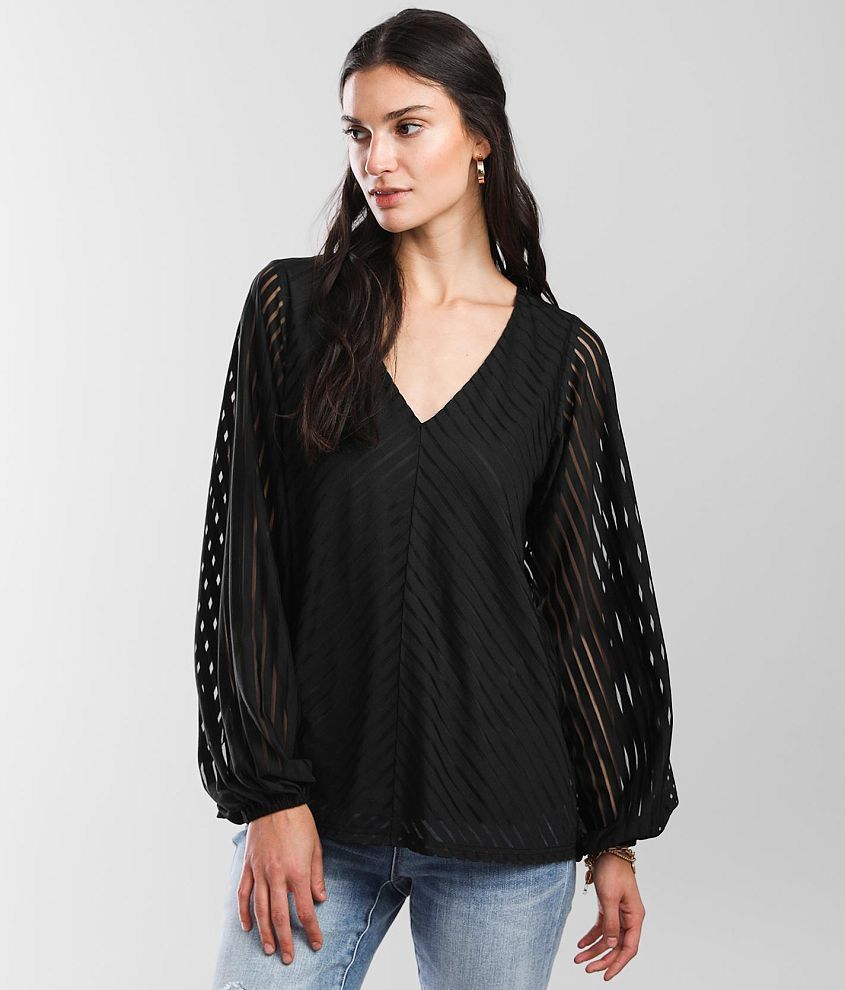 Sheer cheap striped top