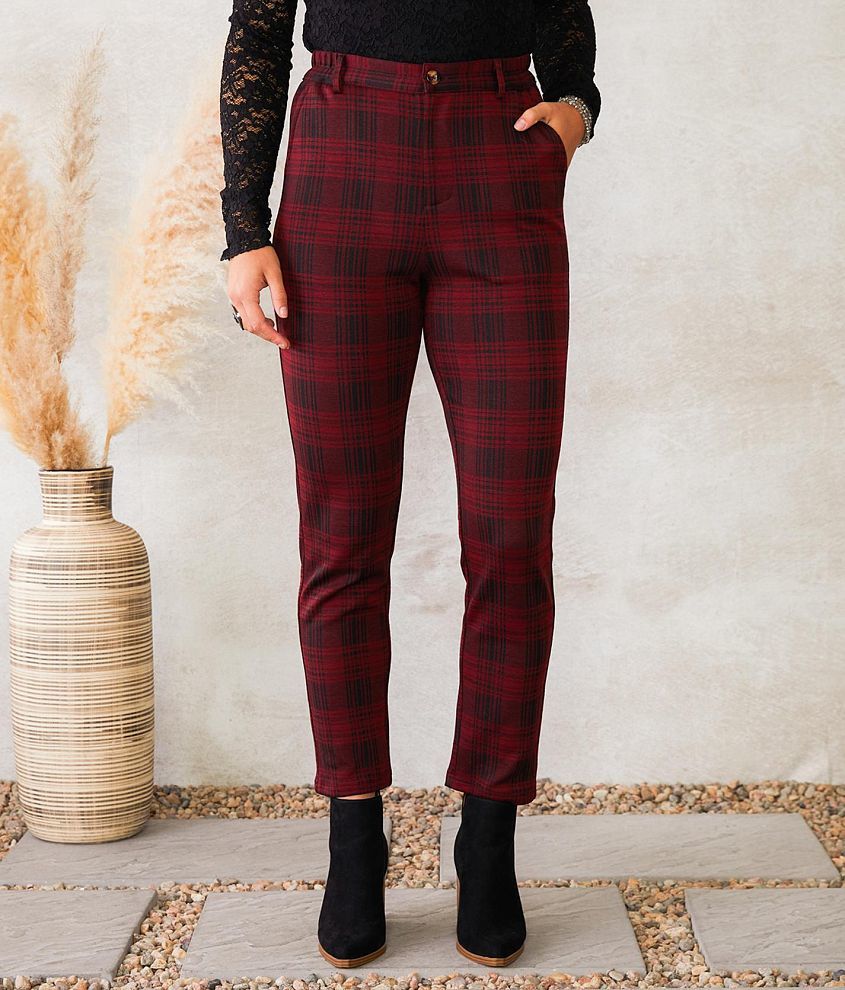 Willow &#38; Root Plaid Trouser Stretch Pant front view