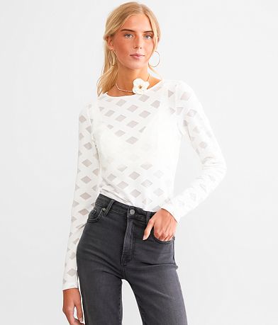 red by BKE Checkered Mesh Top front view
