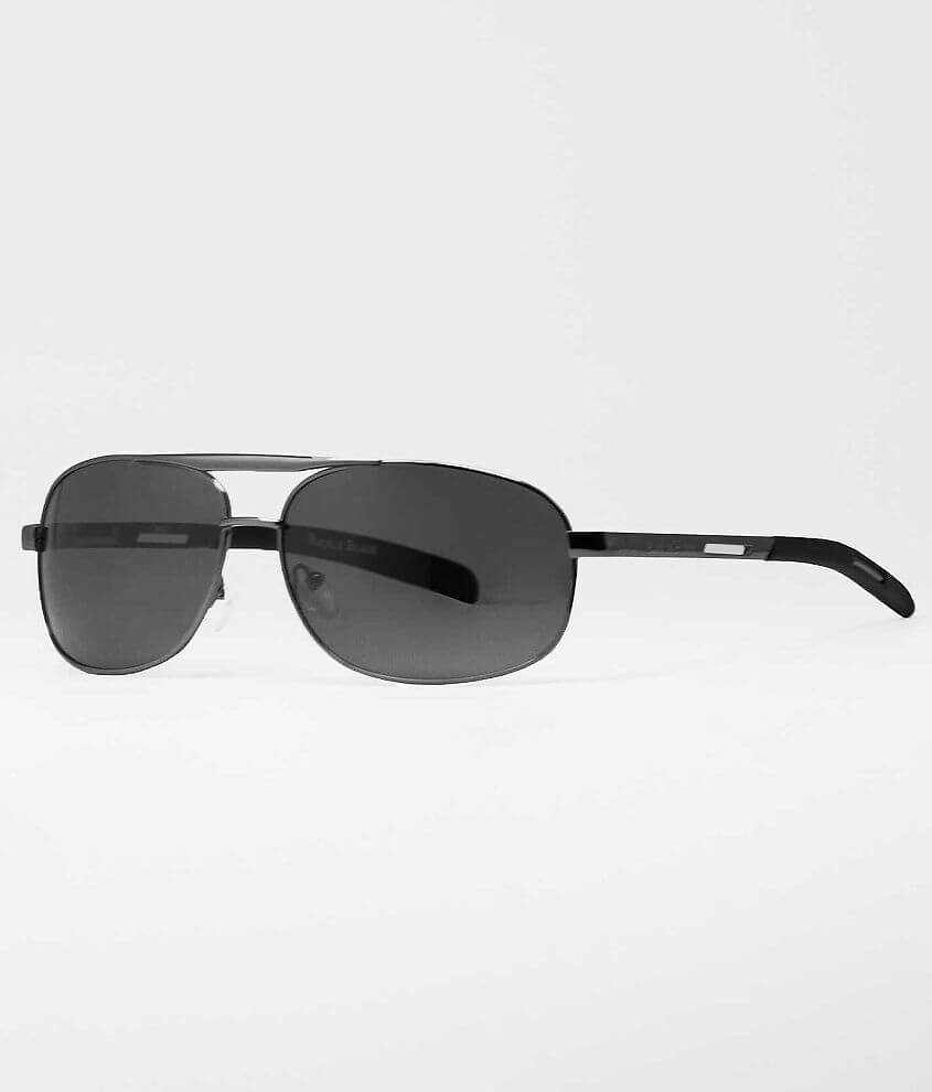 Buckle Black Sport Sunglasses front view