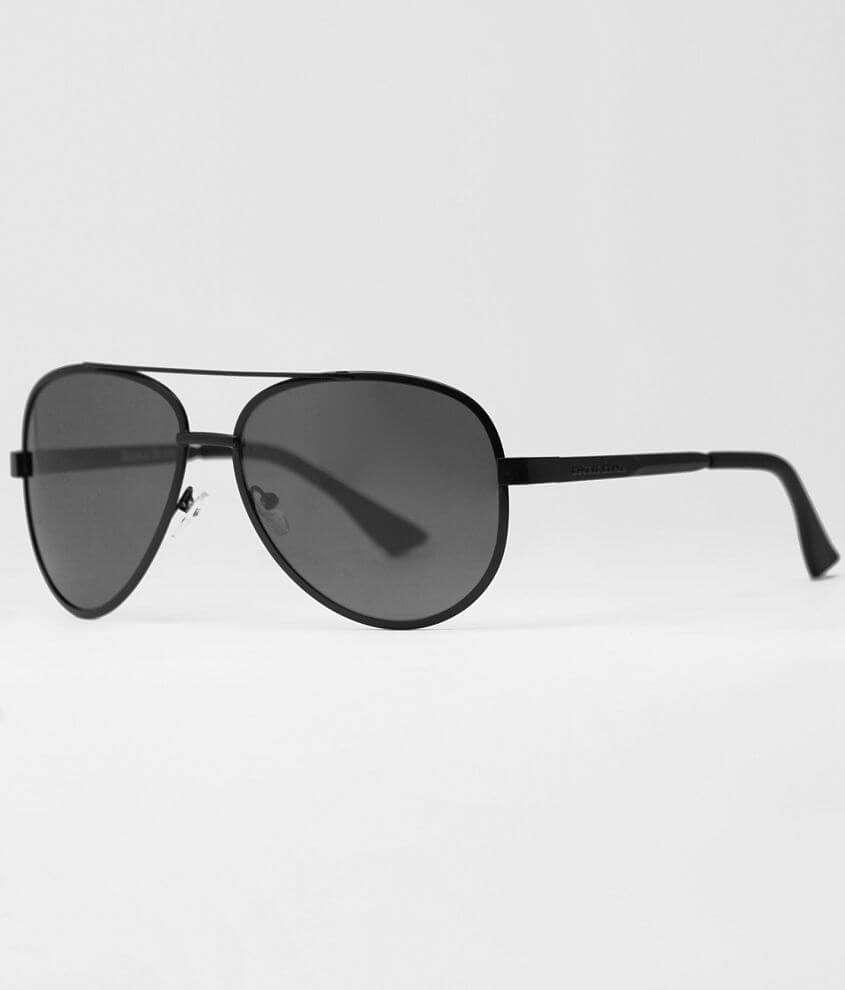 Buckle Black Aviator Sunglasses front view