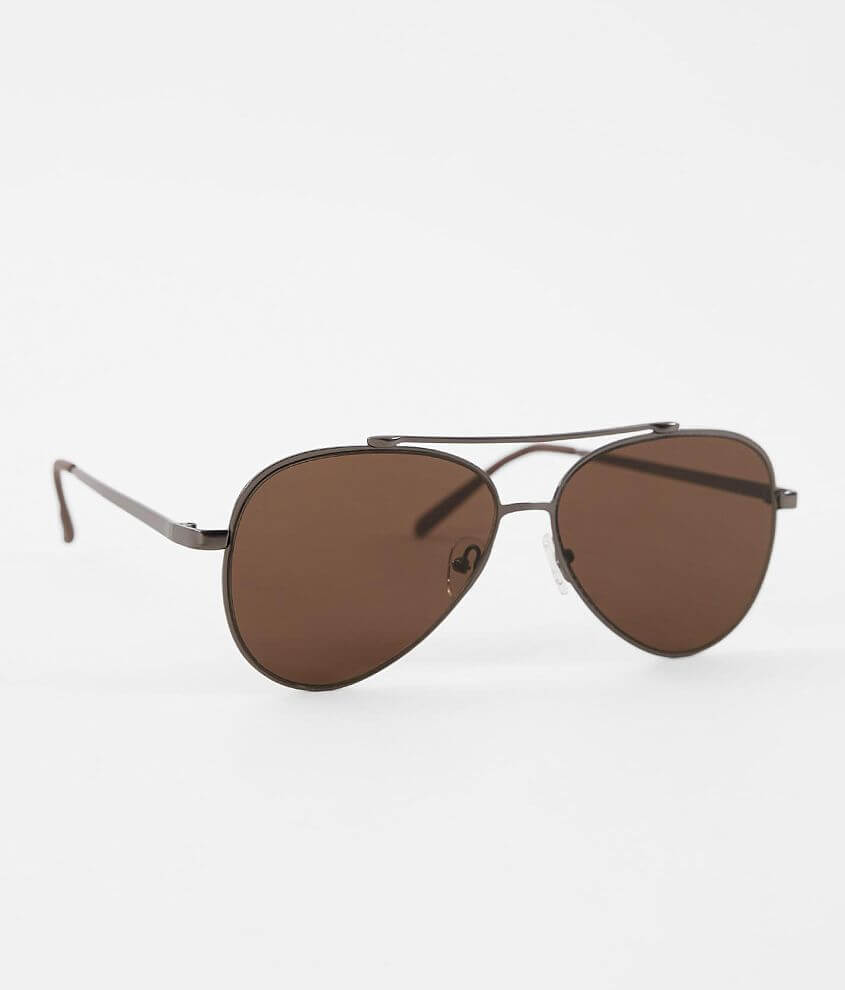 BKE Brown Wire Aviator Sunglasses front view