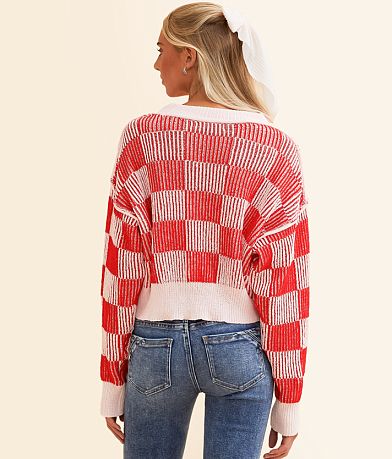 idem ditto&#174; Checkered Chenille Sweater BACK
