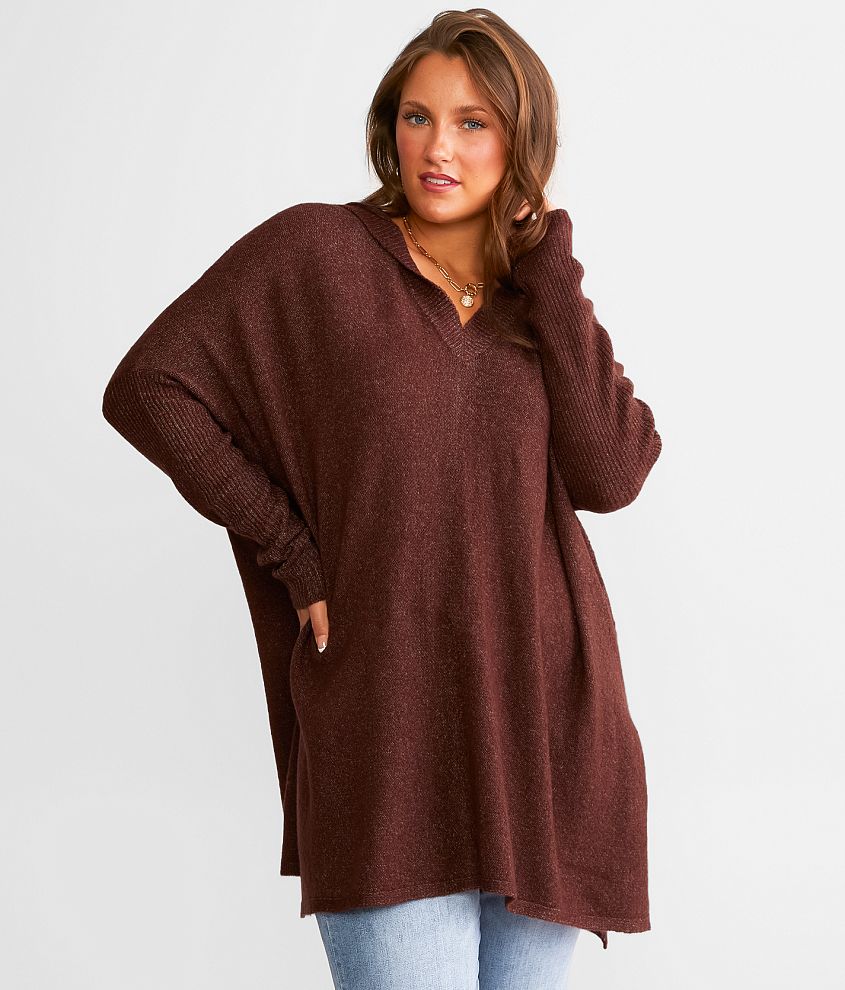 Daytrip Oversized Open Weave Hooded Sweater - Women's Sweaters in ...