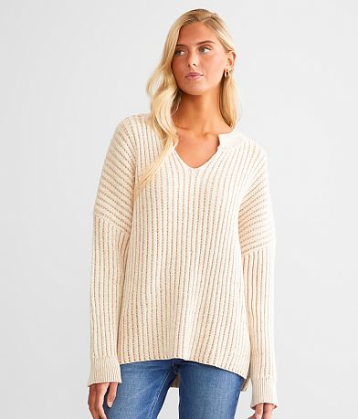 BKE Oversized Split Neck Sweater FULL_LEFT_SIDE