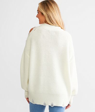 Daytrip Cold Shoulder Sweater BACK