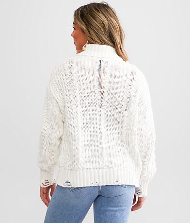 Daytrip Destructed Turtleneck Sweater BACK