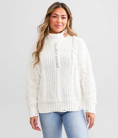 Daytrip Destructed Turtleneck Sweater FULL_LEFT_SIDE