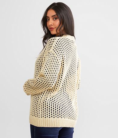 Daytrip Open Stitch Metallic Sweater BACK