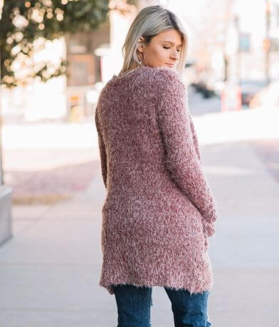 Willow &amp; Root Eyelash Knit Cardigan Sweater BACK