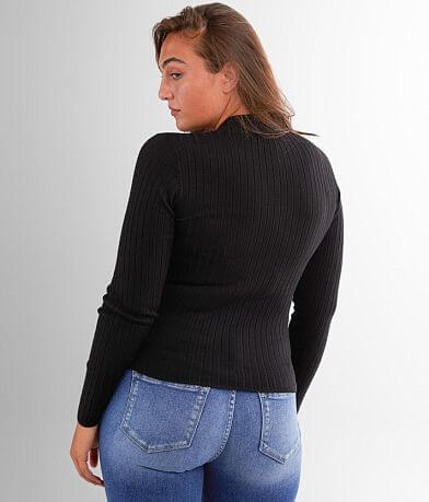 red by BKE Ribbed Knit Fitted Sweater BACK
