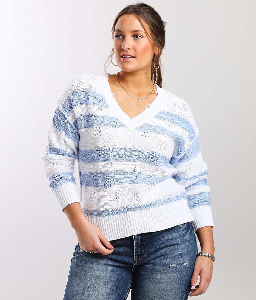 Blue and white striped sweater outlet women's