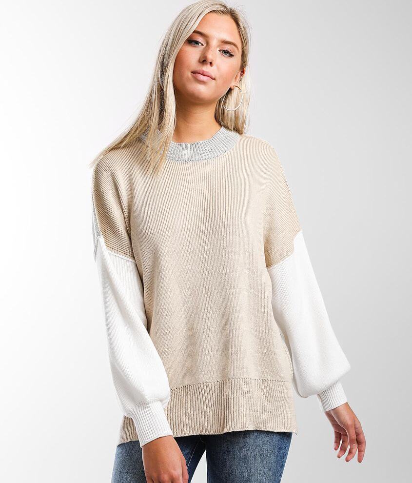 BKE Color Block Pullover Sweater front view