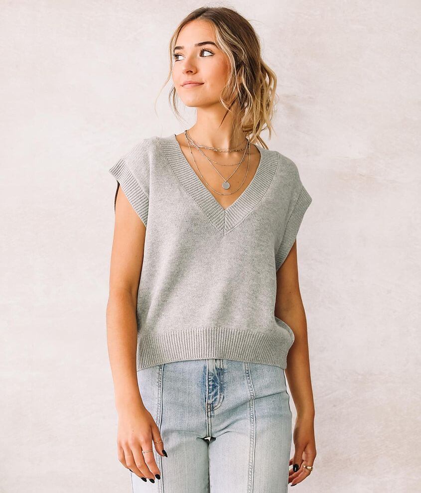 Willow & Root Cropped Sweater Vest - Women's Sweaters in Grey | Buckle