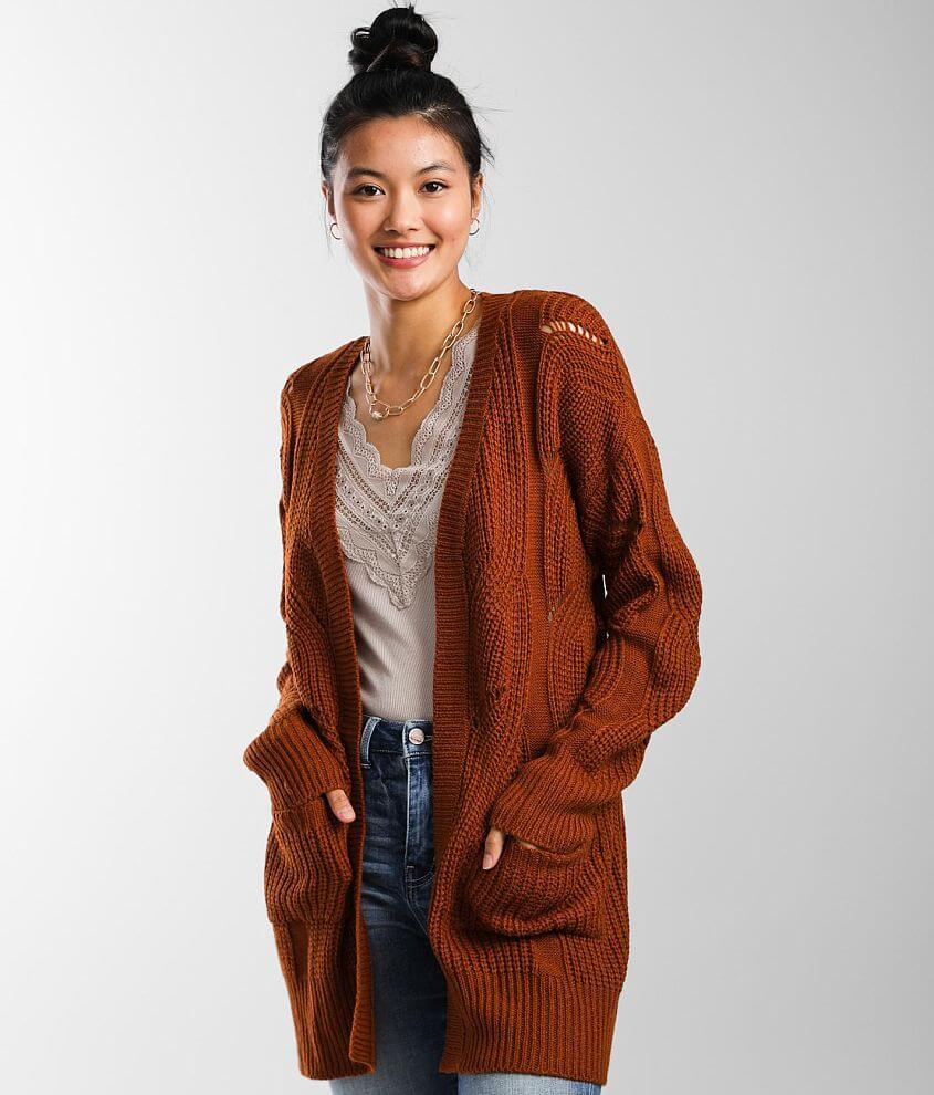 Daytrip Pointelle Cardigan Sweater front view