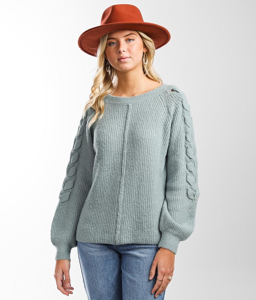 Daytrip Ribbed Knit Plush Sweater front view